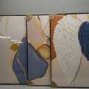 Wall Art Set of 3 Frames Canvas Wall art Decor Abstract Minimalism Natural Style Art Mural Posters & Prints, large Size Wall Art Aesthetics Living room Bedroom Kitchen Office (32 "X 24" X 3 pieces)