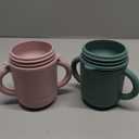 Leeleelon Silicone Sippy Cup for 6+ Month Old, 6 Oz, 100% Leak-Proof Sippy Cup for Baby with Handles, Platinum Silicone (Cambridge Blue)