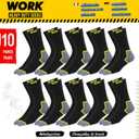 SOXCO WORK Socks for Men Crew Length Black Socks 6/10 Pairs