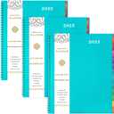 Artfan 2025 Monthly Planner - 8.5" x 11", Tabs, Pocket, Label, Contacts & Passwords, Twin-Wire Binding, 3 Pack - Teal