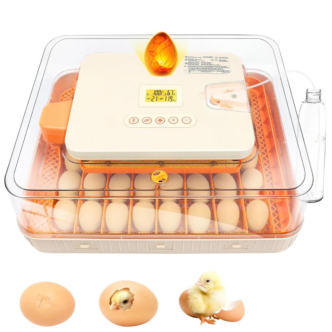 56 Egg Incubator for Hatching Chicken, Egg Incubator with Automatic Egg Turning and Humidity Temperature Control, Egg Candler, Chicken Incubator for Ducks/Quail/Goose Farm House lab Class