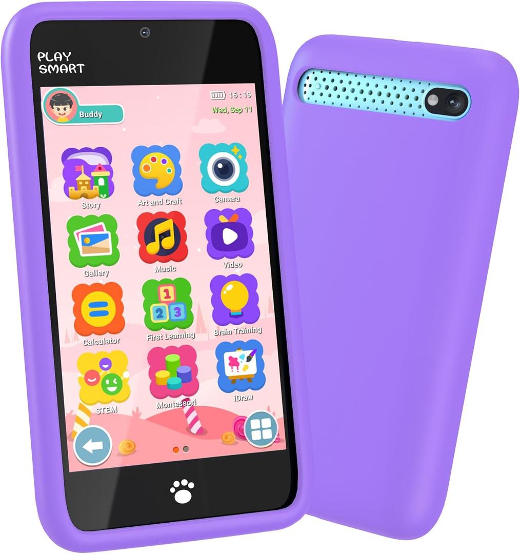 MOMILLA Kids Toys Smart Phone with Dual Camera, 3.97" Touchscreen, 200+ Educational Games, Learning Toys with Parental Control for Ages 3-8, Birthday Gifts for Kids (Light Pink)