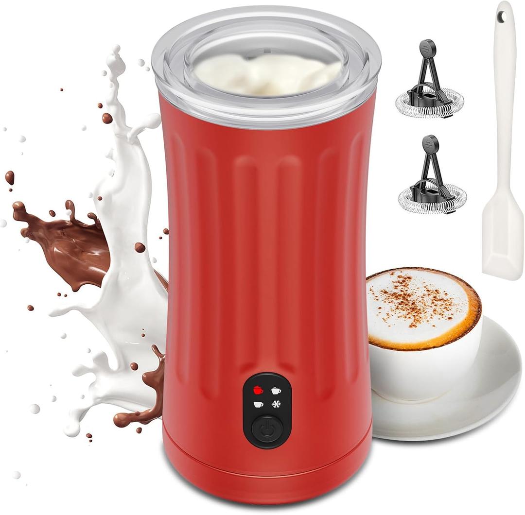 Milk Frother, 4-in-1 Milk Frother and Steamer, Hot and Cold Foam Maker and Milk Warmer with Temperature Control & Auto Shut-Off