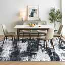 4x6 Area Rug, Modern Abstract Carpet for Bedroom, Soft Washable Rugs for Living Room, Non Slip Thin Low Pile Floor Carpets for Dorm Dining Room Entryway Office Decor, Black Gray