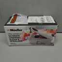 Mueller Pro-Series All-in-One, 12 Blade Mandoline Slicer for Kitchen, Food Chopper, Vegetable Slicer and Spiralizer, Cutter, Dicer, Grater, Kitchen Gadgets Sets with Container, White Sand/Gray