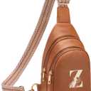 Viverte Crossbody Bags for Women Initial Sling Bag Cross Body Fanny Packs Personalized Gifts for Mom Women Wife (Brown-Z)