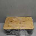 Bread Box with Bamboo Cutting Board Lid, Metal Bread Box for Kitchen Counter, Small Bread Storage Container, Black Bread bin for Kitchen Countertop