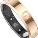 Smart Ring for Women Men Diamond Fitness Tracker Sleep Heart Rate Monitor Smart Rings for Android iOS Pedometer Calorie Step Counter Stylish Ladies Rings for Women Elegant Activity Tracker Wearable (12, gold)