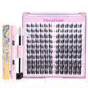 Manga Lash Clusters Kit Wispy Cluster Lashes Kit Spiky Eyelash Clusters with Lash Bond and Seal DIY Lash Extension Kit Anime Cluster Eyelash Extensions Kit