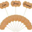 50 Pieces Cheese Markers for Charcuterie Board Buffet Labels Food Tags Blank Toothpick Flags Appetizer Signs Chalkboard Cupcake Toppers Picks for Wedding Birthday Party Decorations (Brown)