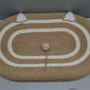 Cat Scratcher Bed 3 in 1 Sisal Cat Scratching Board for Indoor Oval Cat Scratch Pad Durable Scratching Lounge Bed Round Bowl with Toy Balls for Cats Kitten Puppy (24"x15.7"x3.5")