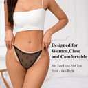 J-pone Lace Thongs for Women G String Thongs for Women T-back Thong Underwear Low Waist Breathable Womens Panties (Black, M)