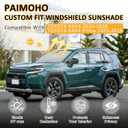 Thickened Windshield Sun Shade for 2019-2026 Toyota RAV4/RAV4 Prime | Accordion Front Window Sunshade Aluminum Reflective UV Protection Shield, Foldable Sun Visor with Storage Bag Car Accessories