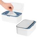 2 Pack Wipes Dispenser, Wipe Holder for Baby & Adult, Seposeve Refillable Wipe Container, Keeps Wipes Fresh, One-Handed Operation. Non-Slip, Easy Open/Close Wipes Pouch Case(2 Blue)