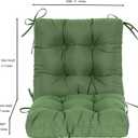 QILLOWAY Outdoor Chair Cushion for Patio Furniture, Waterproof Patio Cushions Set of 2 with Ties, Fade Resistant Replacement Pads for Outdoor Rocking Chairs,Dark Green