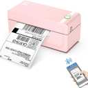 JADENS Bluetooth Thermal Label Printer 4x6, Pink Wireless Shipping Label Printer for Small Business & Packages, Compatible with iOS, Android, Mac, Windows, Amazon, Etsy, Ebay, Shopify