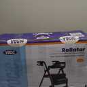 VOCIC Walkers for Seniors, Z21 Rollator Walker with Seat Supports 350lb, 8" Big Wheels for All Terrain, Ergonomic Arc Seat & 6" Ultra Backrest Foldable Walker, Dual Height Adjustment, Lightweight 2025 (Orange)