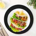 50 Black Paper Place Mats Black Round Disposable Table Mats Decorative Placemats for Wedding Banquet Party Tableware Decor