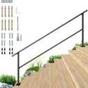 DIYHD 9 Step Handrail, Black Iron Stair Railing, Outdoor Indoor, 1 Pack
Black Powder Coated Rust Protection, Ideal for outdoor porch, Deck, Indoor stairways, Heavy Duty Carbon Steel Construction