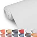 Faux Leather Fabric, 55" Wide Upholstery Fabric by The Yard Marine Vinyl Fabric Outdoor Pu Leather Waterproof Sheets Fabric for Crafts Sewings Sofa Wallets Handbag Earrings Bows 5 Yard White