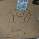 BestGlory Pink Vanity Chair with Wheels, Petal Velvet Armless Desk Chair, 20.1 inches x 20.5 inches x 37.4 inches