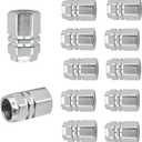 12PCS Tire Valve Caps, Valve Stem Caps, Tire Valve Stem Caps, Easy to Install, Strong Sealing, Beautiful Appearance, HR415 is Suitable for Various Vehicle Valves (Silvery White)