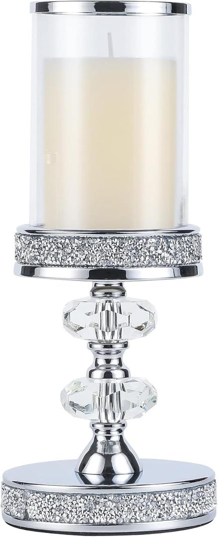 Pillar Candle Holders, Candle Holders for Pillar Candle, Crystal Candlesticks Holder for Home Decor, Wedding, Events, Coffee Dining Table CH048MD