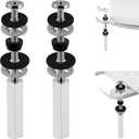 iFealClear 2 Pack Universal Toilet Seat Bolts Compatible with Kohler/American Standard/TOTO/Glacier Bay, 3 Inch Stainless Steel Toilet Seat Screws with Long Downlock Nuts, Anti-Slip Gaskets, Chrome