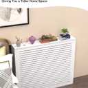 Modern Heater Cover, Steam Radiator Wall Heating Louvered Grill Cabinet, Living Room Bedroom Hallway Decorative Wooden Shelf Top for Hide Cluttered Pipes(24" Lx24 Hx8 D/60x60x20cm)