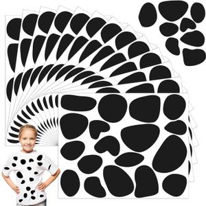 12 Sheets Black Adhesive Felt Circles for Kids Dalmatian Costume, Dalmatian Spot Stickers DIY Decoration(216 Pcs)