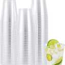 JOLLY CHEF 8 oz Clear Disposable Plastic Cups, Heavy-duty 100 Pack Clear Plastic Cups Tumblers for Wedding, Thanksgiving, Christmas, Halloween Party