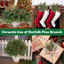 RICHMYC Christmas Branches Norfolk Pine Stems 17.7 Inch 12 Pcs, Artificial Cedar Pine Stems Faux Greenery Pine Picks for Vase DIY Garland Wreath Home Decoration