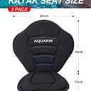 Kayak Seat Deluxe Padded Canoe Seat Adjustable Kayak Backrest Replacement Seat Cushion Pad Back Support with Detachable Back Storage Bag for Universal Sit