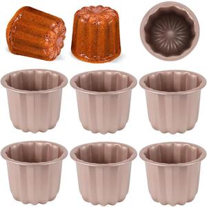 6 PCS Canele Molds, 2.8 Inch Canele Mold Cake Pan, Carbon Steel Cupcake Pan, Nonstick Muffin Pan Cake Mold Pastry Baking Tool