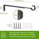 Saffruff 15 Inch 2 Black Pack Heavy Duty Outdoor Plant Hangers, Iron Hanging Plant Brackets for Hanging Plants Outside, Metal Plant Hooks Plant Wall Hooks for Hanging Lantern, Bird Feeder