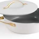 Tramontina Fiora 4.25-Quart Multipurpose Ceramic Non Stick Cooking Pan with Lid, White