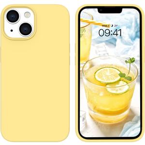 BENTOBEN Compatible with iPhone 14 Case, Liquid Silicone Gel Rubber Bumper Microfiber Lining Hard Back Shockproof Protective Phone Cover for iPhone 14 6.1",Yellow