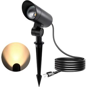 Outdoor Landscape Spotlight 30W Ultra Bright LED Spot Lights Outdoor 120V Waterproof Spot Lighting Warm White Landscape Lights with 5FT Cord with Plug for Flag Pole Tree Yard Garden