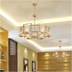 Geometrical Lines Minimalist Ceiling Chandeliers LED Home Modern Designer Lighting Fixture Living Room Hanging Lamp Compatible with Ceiling Fixture (80cm, Copper)