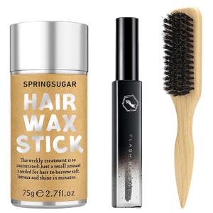 Hair Wax Stick Set for Flyaways Slick Back  Includes Wax Stick for Hair, Slick Back Hair Brush, Hair Finishing Stick  Hair Styling Products for Women, Taming Frizz & Creating Sleek Styles