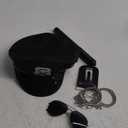 Bvrbaory 5PCS Police Pretend Costume Accessories, Police Pretend Play Toy Set for Kids, Mens Police Officer Accessory with Policeman Hat, Sunglass Handcuffs for Halloween Dress Up Costumes