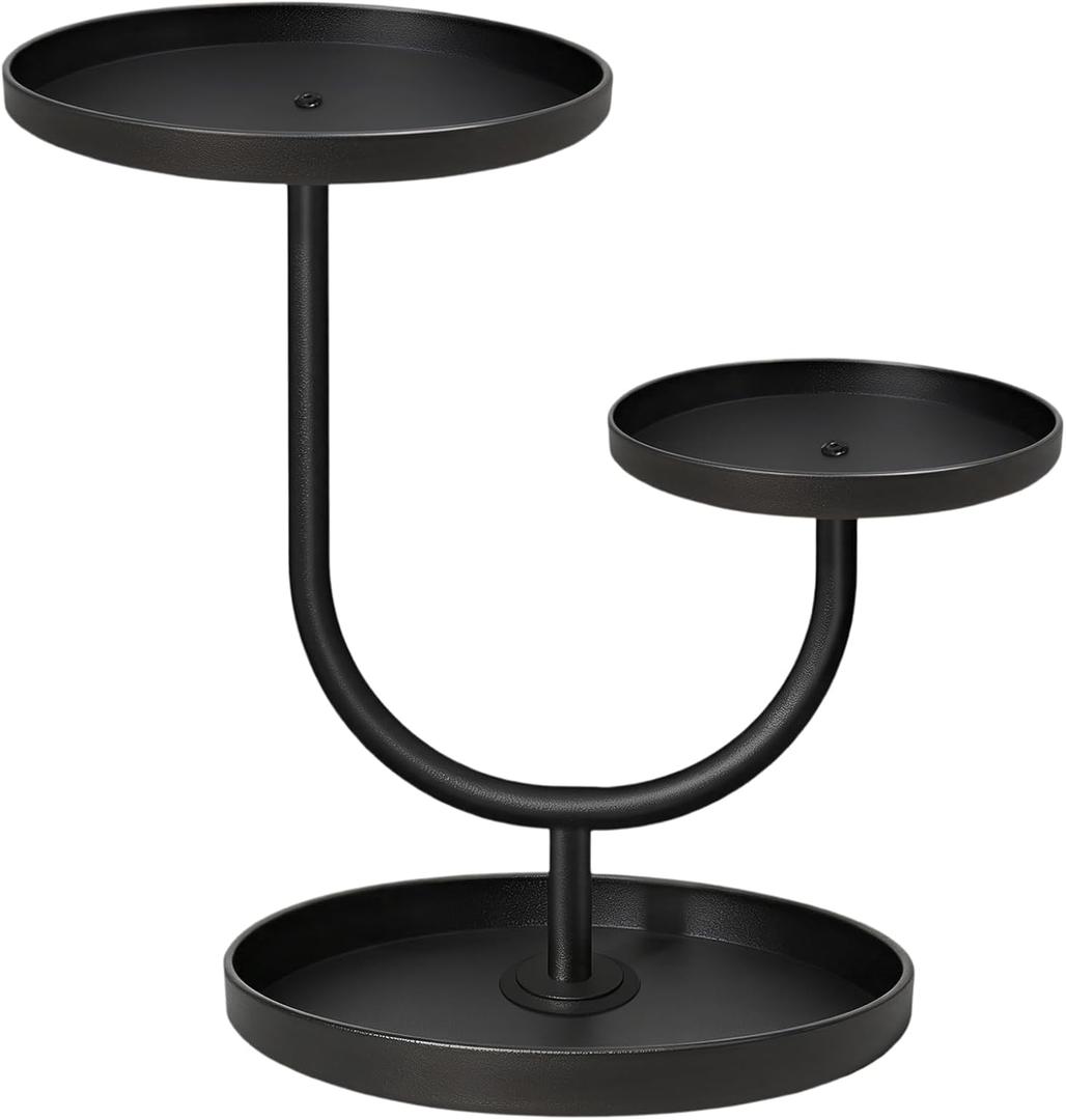 Cupcake Stand 3 Tier Metal Cake Stand Black Dessert Table Display Set Round Display Stands Cookies Fruit Serving Tray for Cupcakes, Pastries, Fruit & Veggie