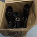 Double Curtain Rod, 1 Inch Bronze Dual Curtain Rods 36 to 72 Inch with Aluminium Modern End Cap Finials, Adjustable Heavy Duty Window Treatment Rods, Telescopic Metal Double Drapery Pole Set