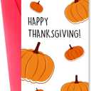 3 x Funny Thanksgiving Pumpkin Card for Him Her, Happy Thanksgiving Greeting Cards for Autumn Party, Best Thanksgiving Card Gift Idea for Kids Boy Girl Friend Family (ACH-014)