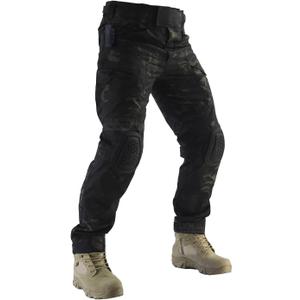 ZAPT Combat Pants Men's Airsoft Paintball Tactical Pants with Knee Pads Hunting Camouflage Military Trousers (Large)