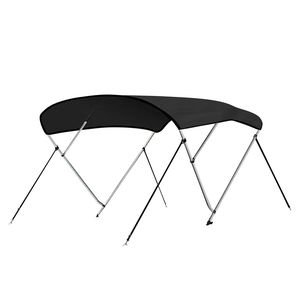 4 Bow Bimini Tops for Boats, Fadeproof, Support Poles, Storage Boot, 900D Marine Canvas, Sun Shade Boat Canopy, Universal Boat Cover for Pontoon, V-Hull, Fishing, Bass Boat 61-66"