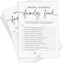GardenCity Bridal Shower Games, 50 Bridal Shower Family Feud Game Cards, Wedding Shower Game Activity, 50 Guests, Minimalist