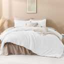 Andency White Super King Comforter, 3 Pieces Boho Bedding Set