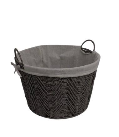 Gray Basket With A Liner Lining 15x10
