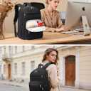 2 x CAMTOP Work Backpack for Women with Insulated Pocket,Laptop Backpack Puffer Quilted College Bookbag Fits 15.6 Inch Computer, Casual Daypack Backpacks for Travel Bussiness Teacher Nurse, Black